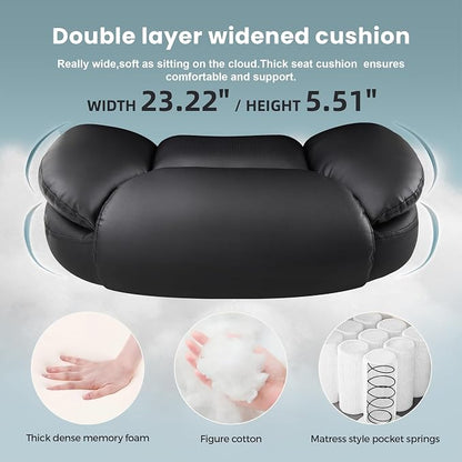 IWMH Executive Office Chair, Ergonomic Big and Tall Computer Desk Chair, High Back PU Leather Chair with Padded Flip-up Armrest, Lumbar Support Swivel Rolling Chairs Black