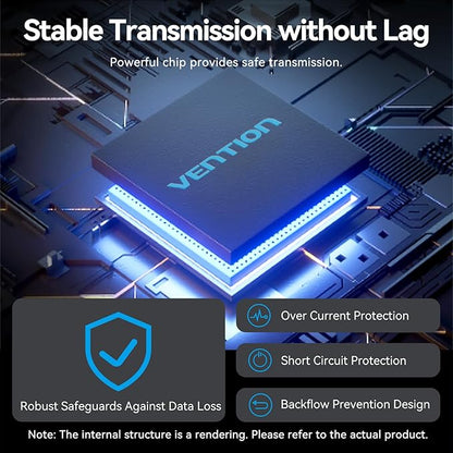 VENTION 10Gbps USB 3.2 Hub, USB Hub with 4 USB A 3.2 Ports, USB 3.2 Gen 2 Splitter USB Expander for Chromebook Surface Pro 3 iMac PS4 Laptop Xbox Flash Drive