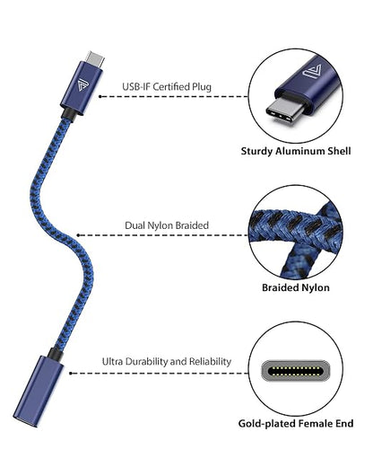 Faracent USB C Extension Cable (10Gbps), USB 3.2 Type C Male to Female Extension Charging Sync for iPhone 17 16 15 Pixel PSVR2 MacBook Air Pro/New iPad Dell XPS Surface Book 6ft Blue