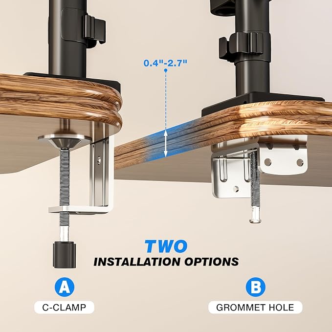 Single Monitor Arm Desk Mount, Adjustable Extra Long Monitor Stand for 17-34 Inch Screens, Hold up to 22 lbs, VESA 75/100mm Mount with Tilt, Swivel, Rotation