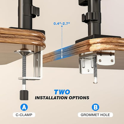 Single Monitor Arm Desk Mount, Adjustable Extra Long Monitor Stand for 17-34 Inch Screens, Hold up to 22 lbs, VESA 75/100mm Mount with Tilt, Swivel, Rotation