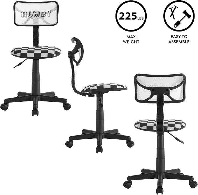 Urban Lifestyle Swivel Desk Chair, Howdy, Stylish and Compact Office Chair with Mesh Back, Swivel Function, Adjustable Height, and Cushioned Seat