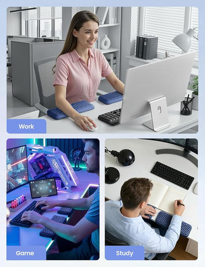Vaydeer 2Pcs Elbow Pad for Desk, L-Shaped Arm Rest Desk Edge Cushion, Ergonomic Memory Foam Elbow Rest Wrist Support Keyboard Mouse Padding for Palm Hand Office Computer Home Gaming Accessories-Pink