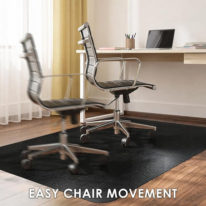 Kuyal Chair mat for Hardwood Floor 46 x 53 inches Rectangle Floor Mats Wood/Tile Protection Mat for Office & Home, Black