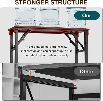 TEMI Small Computer Desk Folding Table - 35.8" Foldable Office Desk, No Assembly, Perfect for Small Spaces in Bedroom, Dorm, or Apartment, Portable Mini Desk or Study Table with Compact Design, Walnut