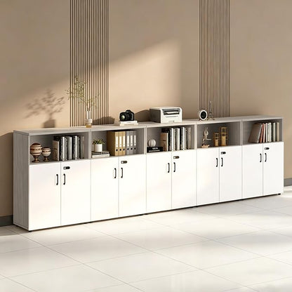 File Cabinet with Password Lock, Wood Lateral Filing Cabinet for Letter/A4 Files, 3 Drawer with Door, Printer Stand with Open Shelves for Home Office