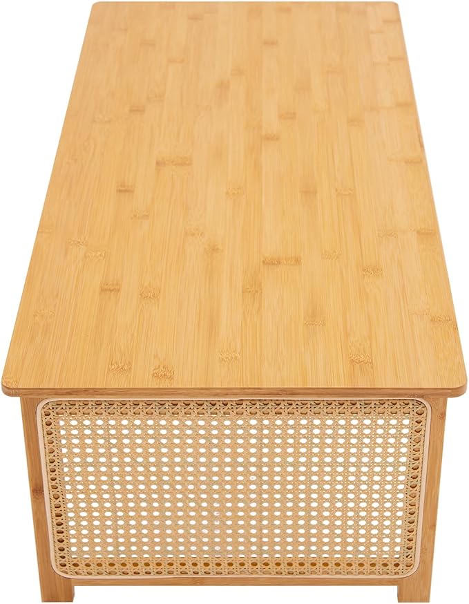 Japanese Floor Table Foldable Bamboo Low Table for Sitting on the Floor, Natural Coffee Table Minimalist Tatami for Home Office, Meditation & Tea Ceremony (Easy Storage) (39.3*18.89*13.77Inch)