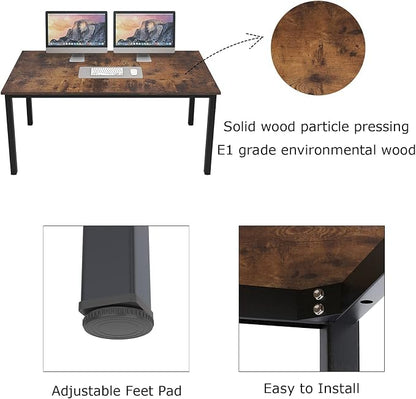 SogesHome 63inches Computer Desk PC Desk Office Desk Workstation for Home Office Use Writing Table, Vinatge Brown