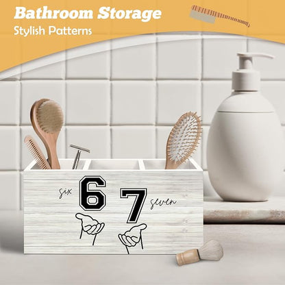67 Meme Funny Gag Gifts Pen Holder Organizer for Desk Accessories, 6 7 Six Seven Brainrot Birthday Party Decorations for Stuff Merch Classroom Office Desk Decor