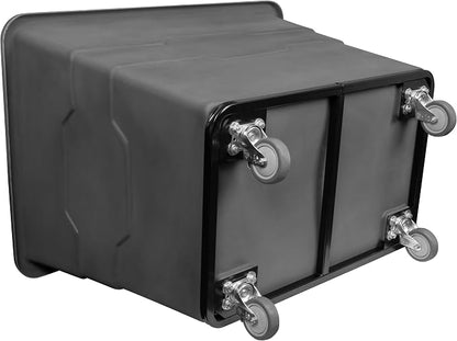 ReadySpace Commercial 16 Bushel Utility Cart with Steel Base, Poly Box Basket Truck, Laundry Cart, and Rolling Trash Bin, 47-Inch x 34.75-Inch x 35.5-Inch, 1000 Pound Weight Capacity, Gray