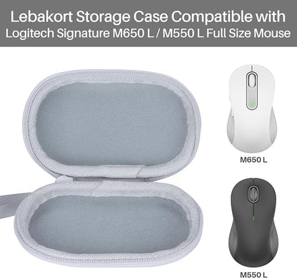 Lebakort Storage Case Compatible with Logitech Signature M650 L / M550 L Full Size Mouse (Black Case)