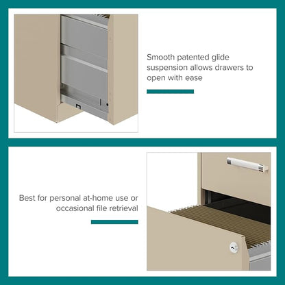 Lorell 14340 18 Deep 2-Drawer File Cabinet, Putty