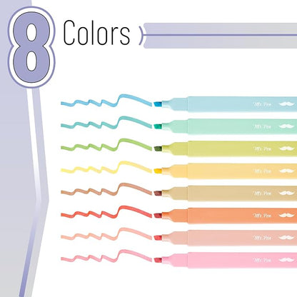 Mr. Pen- Aesthetic Highlighters No Bleed, 8 Pack, Pastel Colors, Chisel Tip | Cute Highlighters Assorted Colors for Journaling, Highlighting, Underlining, Fast Dry, Back to School Supplies
