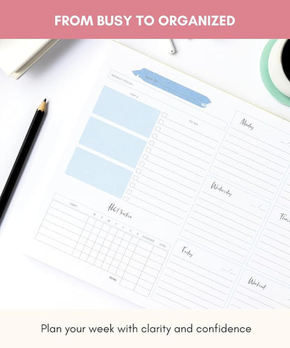 Lamare Weekly Planner Notepad – Premium Undated Weekly To Do List Notepad