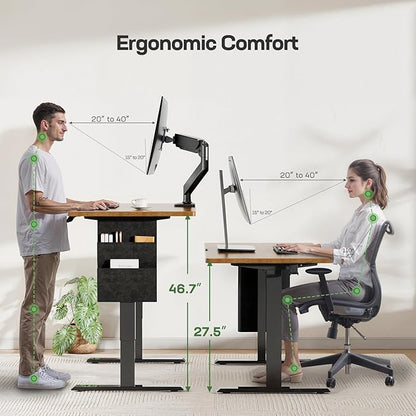 Marsail Standing Desk,Home Office Adjustable Heights Desk,63x24 Inches Desktop Sit Stand Gaming Computer Desk for Study,Writing with 4 Memory Presets,Headphone Hook,Cable Organizer