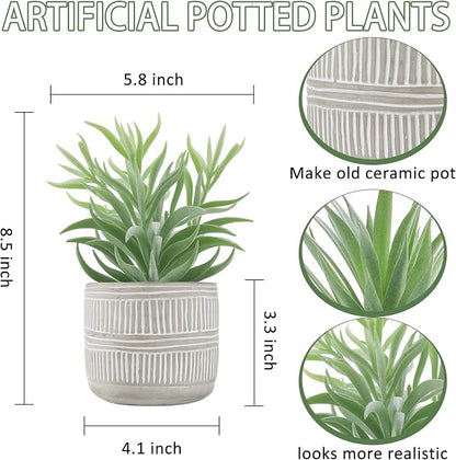 Der Rose 2 Pack Fake Succulents Plants Artificial Succulents in Pots for Room Home Bathroom Bedroom Office Boho Decor