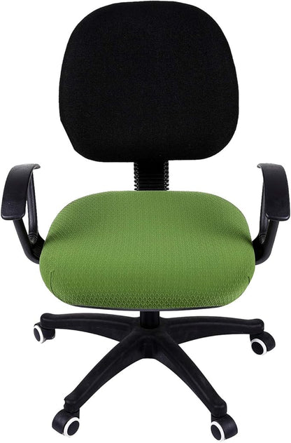 Smiry Stretch Jacquard Office Computer Chair Seat Covers, Removable Washable Anti-dust Desk Chair Seat Cushion Protectors - Olive Green