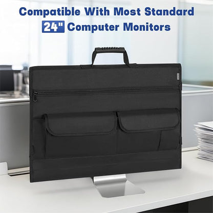 Monitor Carrying Case for 24" Monitors/LCD Screens, Compatible with iMac 21.5"/24", Protective Travel Carrying Bag with Padded Velvet and Carry Handle
