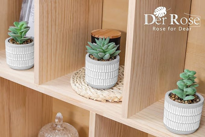 Der Rose Set of 4 Succulents Plants Artificial Fake Plants for Living Room Bathroom Bedroom Aesthetic Home Kitchen Decor