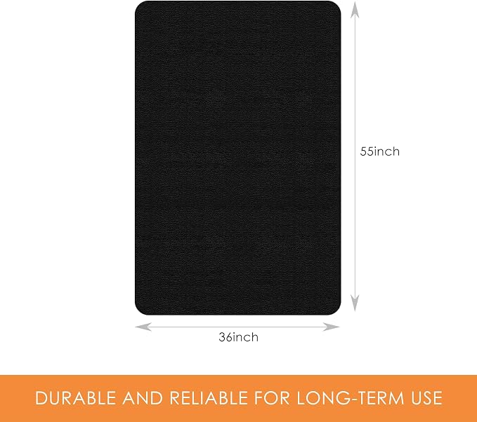 Kuyal Chair mat for Hardwood Floor 36 x 55 inches Rectangle Floor Mats Wood/Tile Protection Mat for Office & Home, Black