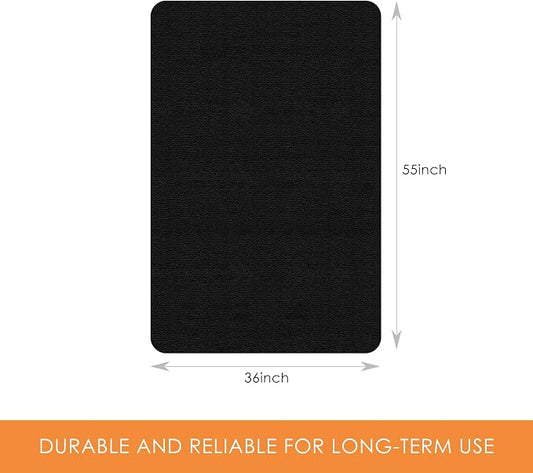 Kuyal Chair mat for Hardwood Floor 36 x 55 inches Rectangle Floor Mats Wood/Tile Protection Mat for Office & Home, Black