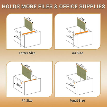 3 Drawer Under Desk Storage,Small File Cabinet with Lock,Filing Cabinet for Home Office,Mobile Metal Drawer Organizer for Letter/Legal/A4,Fully Assembled,Black