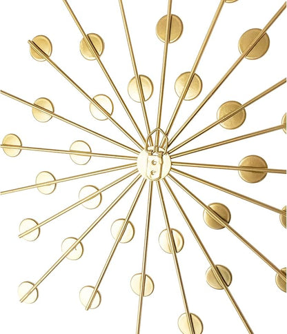 ZEXUIRU 3 Set Gold Starburst Wall Art for Home Decor Metal Bling Crystal Rhinestones Sunburst Wall Decor Sparkling Rhinestone Art Accent Gold - 13in