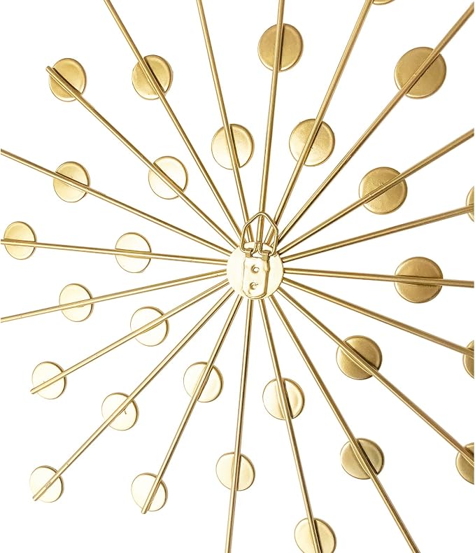 ZEXUIRU 3 Set Gold Starburst Wall Art for Home Decor Metal Bling Crystal Rhinestones Sunburst Wall Decor Sparkling Rhinestone Art Accent Gold - 18in