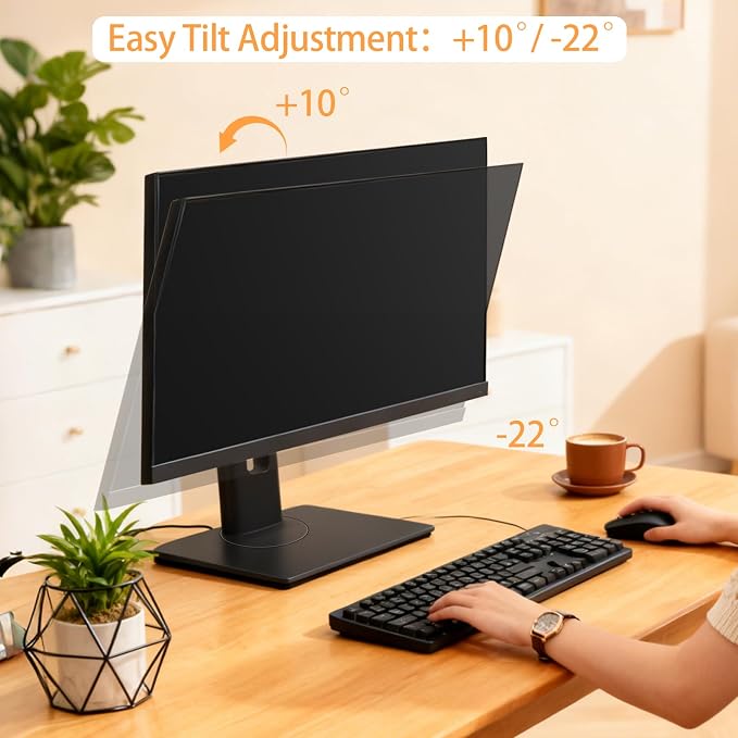 2026 Version Ergonomic VESA Monitor Stand, 150mm Spring Height adjustment,, Tool-Free Base, Swivel, Tilt & Rotation, for 22–26" Monitors, 5.95–7.28 lb, 100x100mm Vesa Mount (5.95～7.28LB)