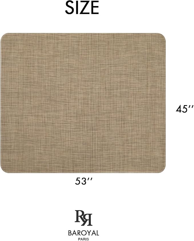 BARoyal Office Chair Mat for Hardwood Floor Under Desk Computer Rolling Chair Mat for Wood/Tile Floor Non-Slip Heavy Duty Desk Rug PVC Plastic Hard Floor Protector 45" x 53"(Linen)
