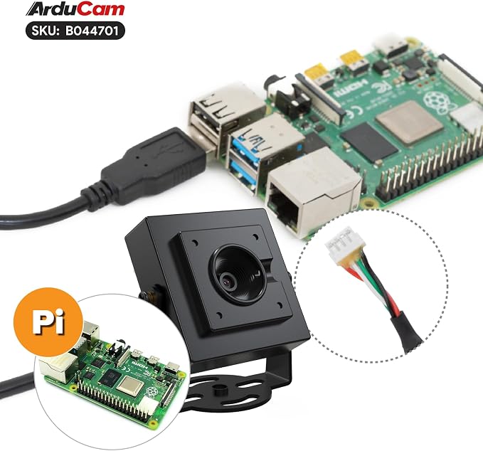 Arducam 8MP USB Camera Module with HDR, Autofocus Lightburn Camera, USB 2.0 Webcam with Multiple preset AI Resolutions for Raspberry Pi, Windows, Linux, Android, Mac OS