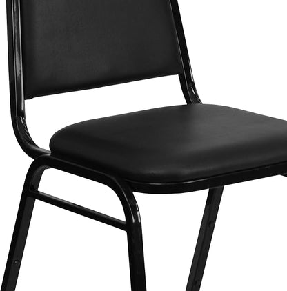 Flash Furniture Hercules Series Trapezoidal Vinyl Banquet and Event Chair, Commercial Event Chair with Padded Seat and Back, Black
