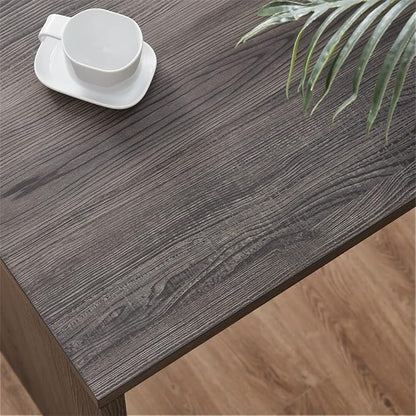 HSH L Shaped Desk with Drawers, Shape Computer Storage Cabinet Shelves, Reversible Modern Industrial Home Office Corner Desk, Rustic Wood Executive Writing Gaming Study Table, Gray 55 Inch