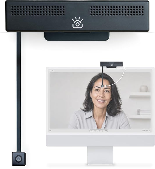 iContact Camera Pro 4K HD Webcam Charging | Eye Contact, Noise Cancelling Mic, Plug and Play USB, Zoom Certified, Works with Teams, Meet, Streaming