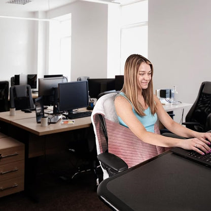 Black Fur: The Original Office Chair Blanket by SnuggleBack; Cozy Comfy Office Desk Chair Wrap Attaches for Hands-Free Warmth. Stay Warm In The Winter or Summer. (Black Faux Fur)