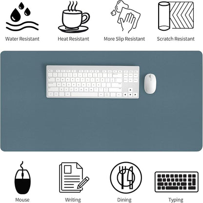 Bloss Light Blue Desk Mat 31.5x15.7, Desk Matt for Desktop, Waterproof Large Desk Mat, Computer Mat for Office/Home/Decor