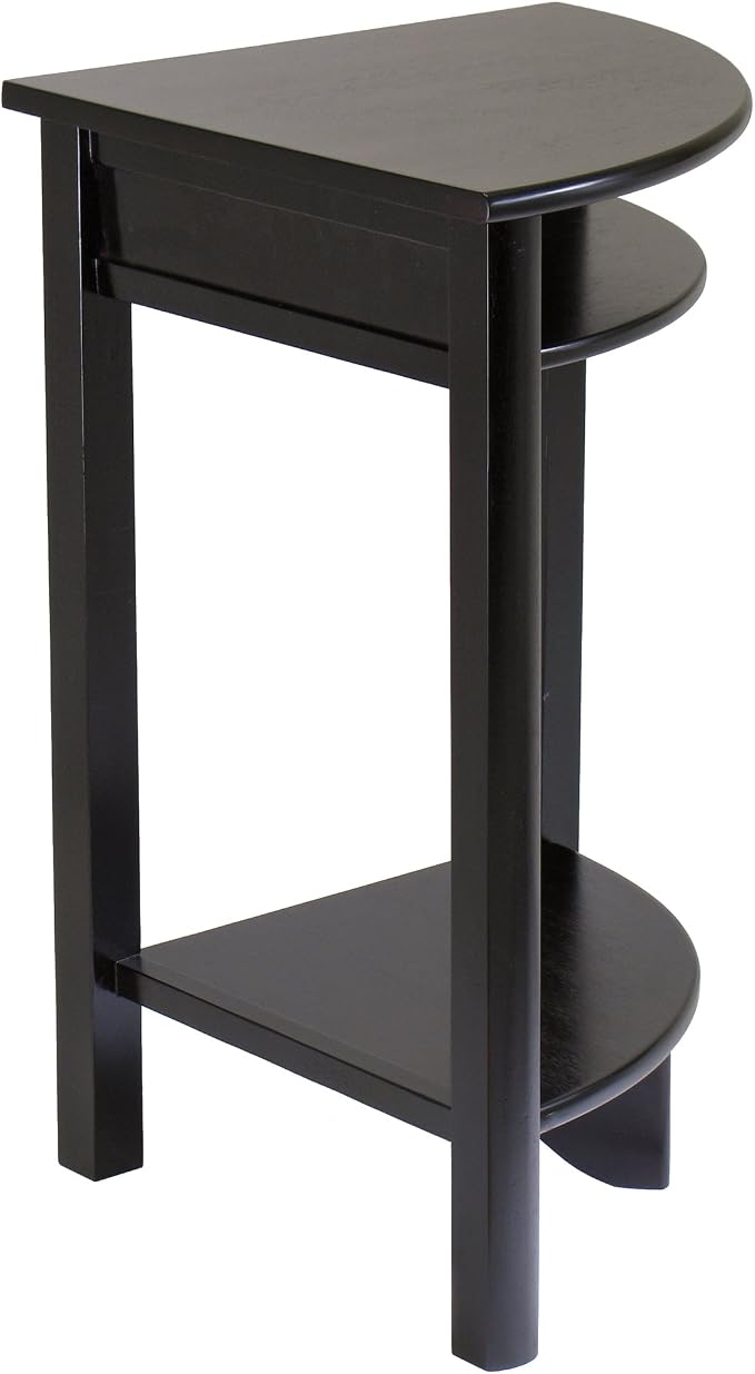 Winsome LISO 31.1-inch x 20 1/2-inch x 20 1/2-inch Composite Wood Corner Table with Cube Storage, Dark Brown