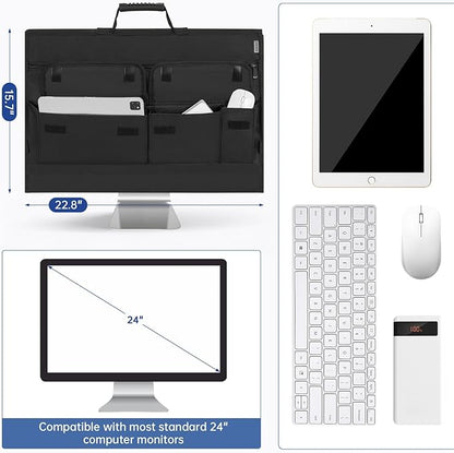 Monitor Carrying Case for 24" Monitors/LCD Screens, Compatible with iMac 21.5"/24", Protective Travel Carrying Bag with Padded Velvet and Carry Handle
