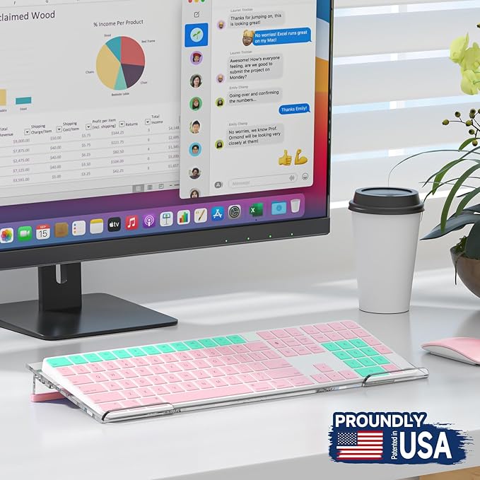 Ergonomic Computer Keyboard Stand - Adjustable Keyboard Riser Tilt Clear Acrylic Keyboard Tray Non-Slip Elevated Typing Key Board Holder Lift for Home Office Desk Accessories