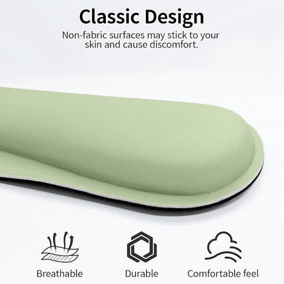 Bloss 2 Green Wrist Rest for Mouse & Keyboard, Ergonomic Wrist Support | Soft Memory Foam, Rubber Non-Slip, Wrist Rest for Mouse, Breathable, 1.2" Thick