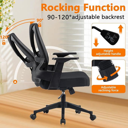CLATINA 500lbs Big and Tall Office Chair Heavy Duty Mesh Ergonomic Computer Chairs with Adjustable Lumbar Support and Wide Comfy Seat for Home Office Conference Heavy People, Black, 6 Pack