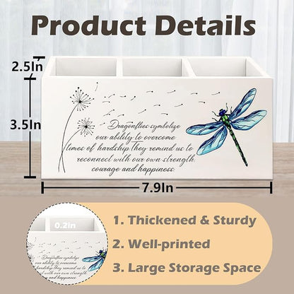 Dragonfly Dandelion Decorative Pencil Holder for Desk, Bookmark Holder Decor, Pen Caddy for Desk Decorative, Motivational Gifts for Women