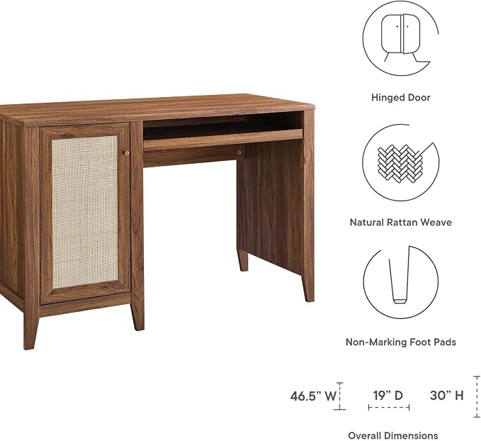Modway Soma Desk, Walnut, 47"