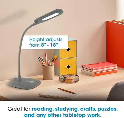 OttLite LED Soft Touch Desk Lamp - 3 Brightness Settings with Energy Efficient Natural Daylight LEDs - Adjustable Flexible Neck & Touch Controls for Tabletops, Home Office, Computer Desk, & Dorms