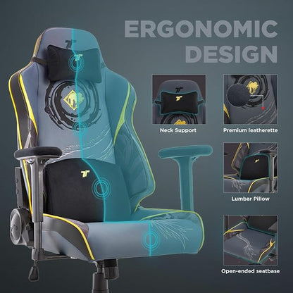 TTRACING Jujutsu Kaisen Geto Gaming Chair with Upgraded Spring Cushion | Premium PU leather 440lbs seat, ideal for home office setup. Features 4D armrests and 135° recline to eliminate fatigue.