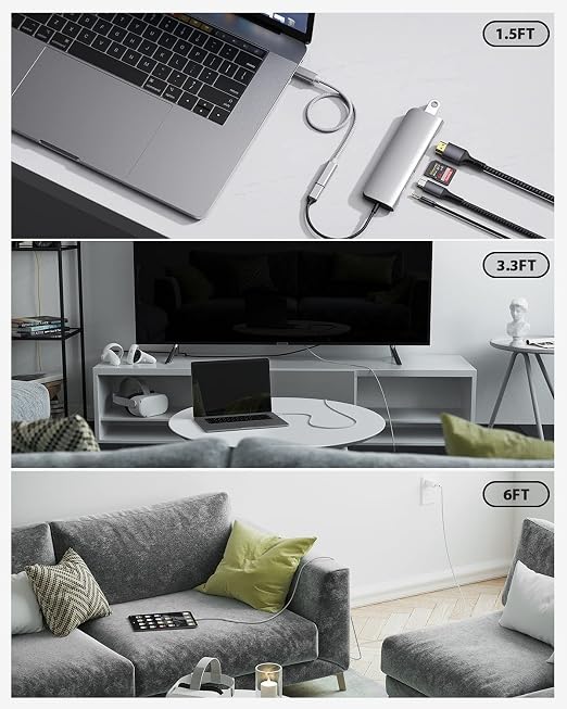 Faracent USB C Extension Cable (10Gbps), USB 3.2 Type C Male to Female Extension Charging Sync for iPhone 17 16 15 Pixel PSVR2 MacBook Air Pro/New iPad Dell XPS Surface Book 6ft Silver