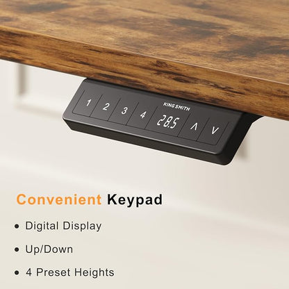 WALKINGDESK 48x24 Inches Whole Piece Electric Standing Desk, Seamless One Piece Height Adjustable Sit to Stand up Desk for Home Office, Ergonomic Computer Workstation, Rustic Brown