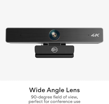 MEE Audio C11Z 4K Ultra HD Webcam with ANC Microphones, 4X Digital Zoom, Low Light Correction, Wide Angle Lens and Privacy Cover for Zoom Video Conferencing on Computer PC Mac Laptop Desktop