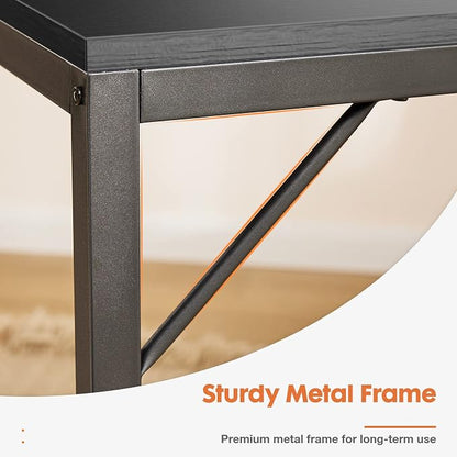 Sweetcrispy 40 Inches Computer Desk with Drawers Home Office Writing Table X-Shaped Reinforcement Modern Work Surface Side Hook Sturdy Metal Frame Large Space Storage Organization Black