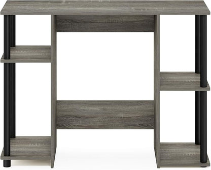 Furinno Jaya Computer Study Desk With Open Storage, French Oak Grey/Black